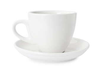 Wall Mural - Ceramic cup and saucer isolated on white