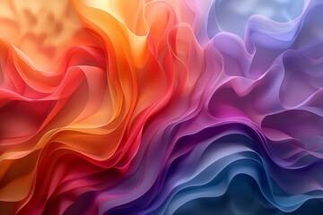 Wall Mural - vibrant hues fluidity with vector illustration featuring smooth, wavy digital art masterpiece, epitomizes minimalism with vivid rainbow colorful abstract backgrounds.