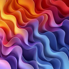 Wall Mural - vibrant hues fluidity with vector illustration featuring smooth, wavy digital art masterpiece, epitomizes minimalism with vivid rainbow colorful abstract backgrounds.