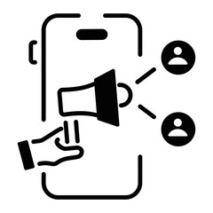 Sticker - Check this outline icon of influencer marketing 