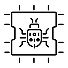 Canvas Print - Check out line style icon of ai malware 