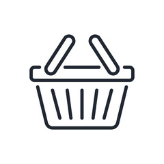 Wall Mural - shopping basket editable stroke outline icon isolated on white background flat vector illustration. 