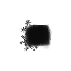 Wall Mural - Artistic black winter, Christmas mask. Element for design on white background