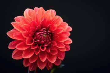 Wall Mural - red dahlia. Flower on the black isolated background with clipping path. For design. Closeup. Nature.