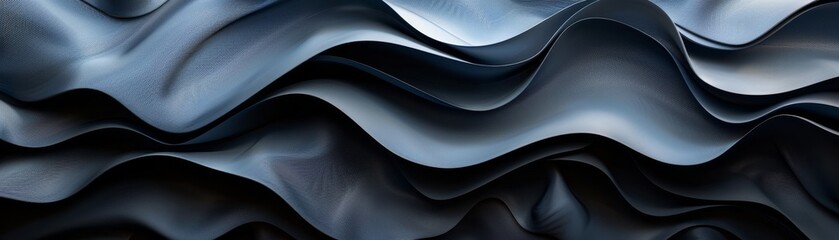 Poster - Contemporary black and blue background with minimal stripes, polygons, and a glossy metal effect for a dynamic, stylish design.