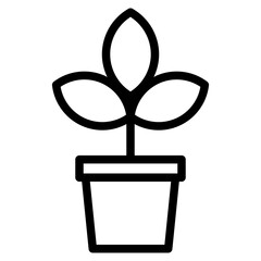 Canvas Print - plant, flower in pot icon