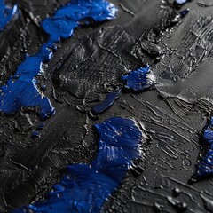Poster - Contemporary, dynamic black and blue design with bold, abstract shapes and a sleek, high-tech texture for a modern, premium feel.
