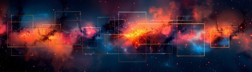 Poster - A futuristic and sophisticated showcase of vibrant black-blue contrast with abstract geometry in digital art.