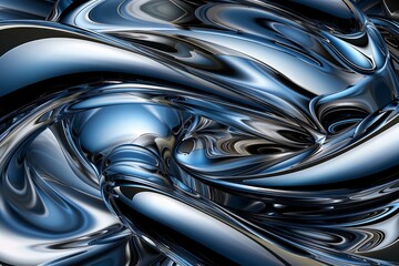 Poster - A sophisticated contemporary feel is showcased in the dynamic black and blue abstract background with stylish patterns and a glossy finish.