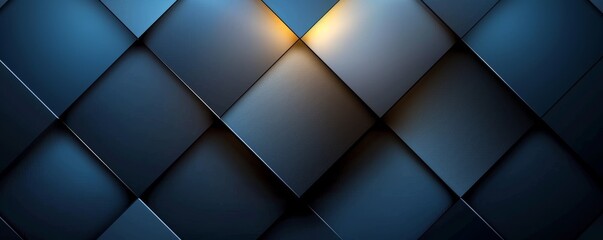 Poster - An elegant digital art piece features a black and blue gradient backdrop with intricate geometric patterns and subtle shadows.