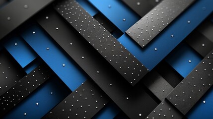 Poster - Create a stylish digital artwork with a sleek black and blue gradient backdrop featuring intricate geometric designs and subtle lighting.