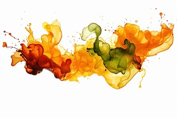 Poster - A colorful spray of paint with a yellow and green swirl