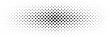 horizontal halftone from center of black star design for pattern and background.