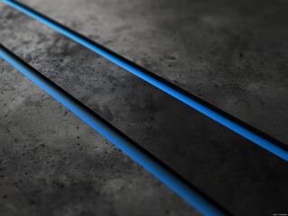 Poster - Create a sleek black and blue backdrop featuring dynamic shapes, depth, and a matte finish for a minimalist look.