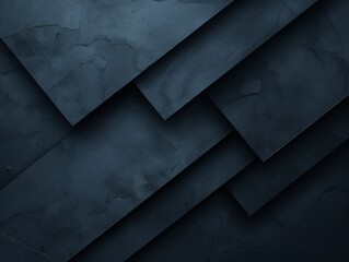 Poster - Black and blue abstract backdrop, matte finish, dynamic shapes, depth, and perspective create a minimalist aesthetic.