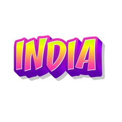 Sticker - 3D India text poster art