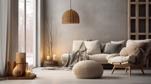 Country, Scandinavian Home Interior Design Of Modern Living Room.
