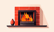 © Coosh448 - modern fireplace vector flat minimalistic isolated vector style illustration