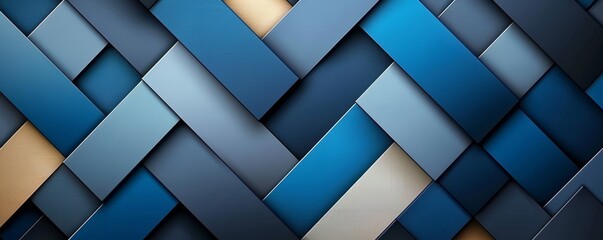Poster - Luxurious, premium feel with sleek black, blue abstract background, color gradient, geometric shapes, and lines.
