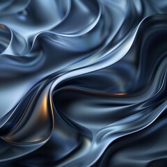 Poster - Sophisticated digital art features a black and blue gradient, dynamic shapes, sleek futuristic texture.