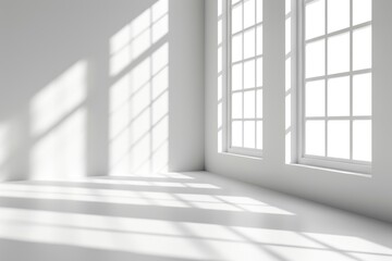 Poster - Product presentation in white studio with window shadows.