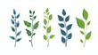 Bio plant green blue icon herb natural health Flat
