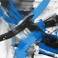 Poster - Stylish black and blue abstract art features vibrant contrasts, sleek lines, and a glossy premium effect for dynamic design.