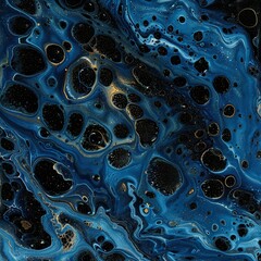 Poster - Stylish black and blue abstract art features vibrant contrast, sleek lines, premium gloss, and dynamic design.
