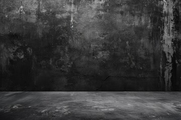 Wall Mural - dark and gray abstract cement wall and studio room gradient background