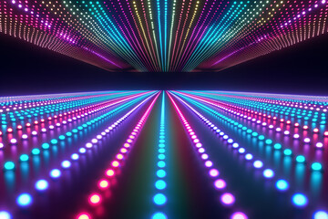 Wall Mural - illustration of abstract rainbow colored lights background