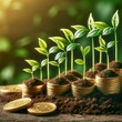 plant and coins for business image