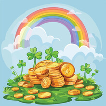 Saint Patricks Day Irish Tradition Golden Coins 