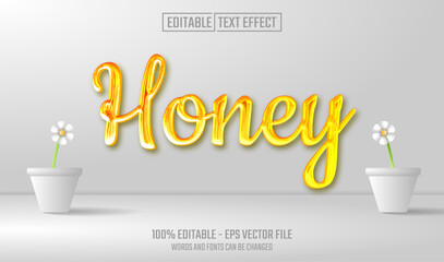 Wall Mural - honey editable text effect