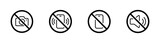 Fototapeta  - No record, mute, camera, vector icons. No phone, photo, or sound recording forbidden vector icons.