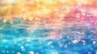 Bright summery background with blurred blue bokeh lights, perfect for summer holiday designs Abstract blur light on sea and ocean, clear water close up colorful background.