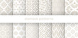 Set of vector elegant damask patterns. Vintage royal patterns with a label. Seamless vector patterns.