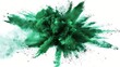 abstract powder splatted background,Freeze motion of green powder exploding/throwing green, Abstract emerald dust explosion on white background. 