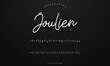 © Markey - Lettering signature font isolated on background. brus style alphabet. Vector logo letters.