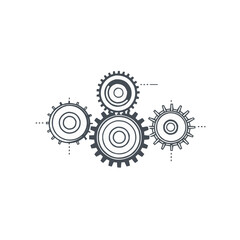 Wall Mural - Gear wheels collection isolated on white background, Gear wheels, mechanics gear.