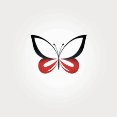 Wall Mural - Butterfly - Black and White Isolated Icon - Vector illustration