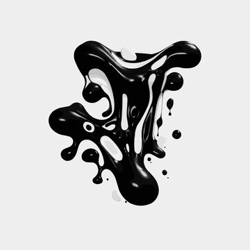 Abstract slime shape. Geometric elements on isolated background. Slimed objects.