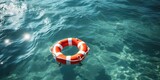 Fototapeta Kwiaty - life buoy in water, Safety equipment
