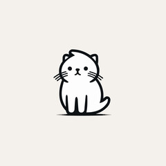 Wall Mural - Cat | Minimalist and Simple Line White background - Vector illustration