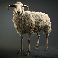 Wall Mural - sheep face shot isolated on transparent background cutout