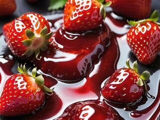 Sticker - strawberry jam in a glass bowl