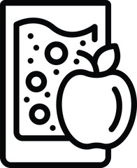 Canvas Print - Fresh cider glass icon outline vector. Taste apple juicy drink. Fermented apple beverage