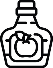 Sticker - Vinegar sour wine icon outline vector. Apple cider bottle. Natural aromatic beverage container
