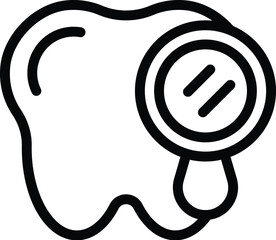 Poster - Dental examination icon outline vector. Tooth diagnosis. Teeth healthcare medicine