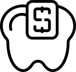 Poster - Stomatology cost icon outline vector. Dental care price. Oral healthcare pricelist