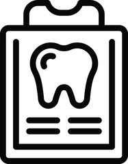 Poster - Dental checkup icon outline vector. Teeth diagnosis. Oral healthcare examination